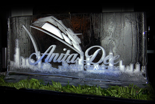 Anita Dee Yacht Charter Logo Ice Sculpture Chicago