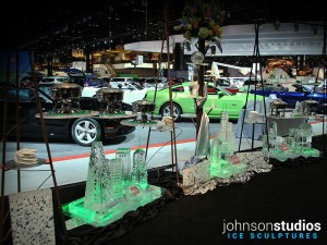 Chicago Auto Car Show Expo Skyline Ice Sculpture