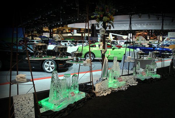 Chicago Auto Car Show Expo Skyline Ice Sculpture