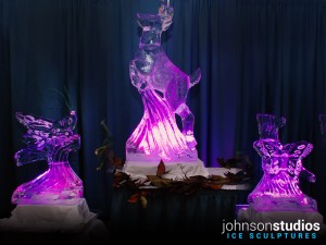 Mothers Day Holiday Deer Butterfly Ice Sculpture