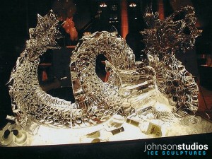 Dragon Ice Sculpture Luge Chicago Restaurant Event