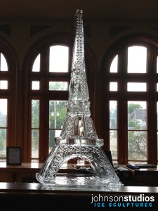 Chicago Wedding Eiffel Tower Ice Sculpture Display