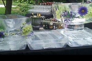 Chicago Wedding Floral Serving Trays Ice Sculpture