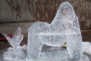 Outdoor Chicago Zoo Gorilla Animal Ice Sculpture