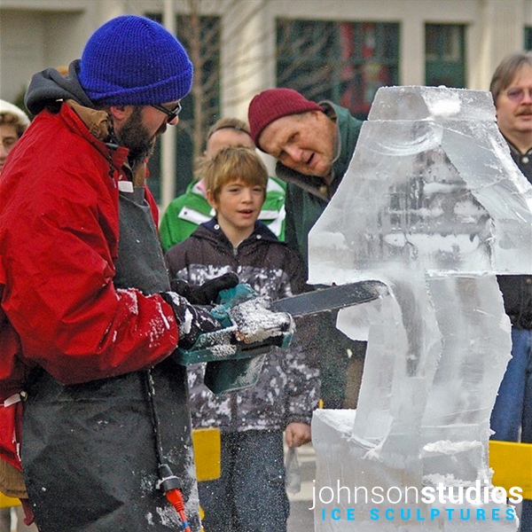 Christmas Holiday Ice Sculpture Chicago Live Demo