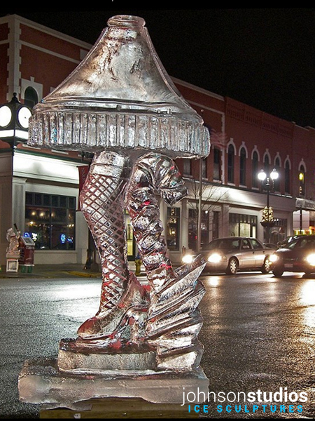 Chicago Winter Christmas Story Lamp Ice Sculpture