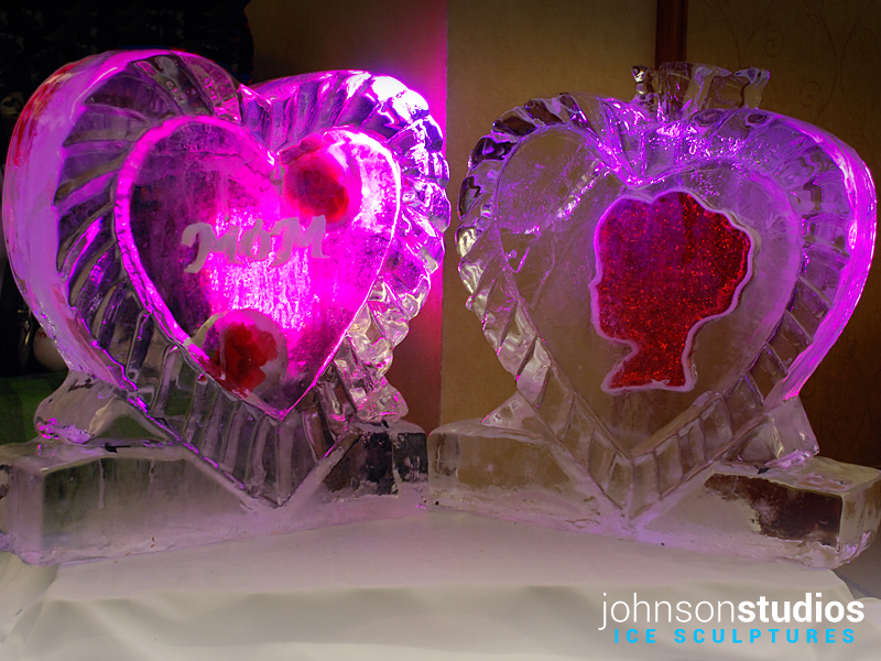 Chicago Mothers Day Holiday Hearts Ice Sculpture