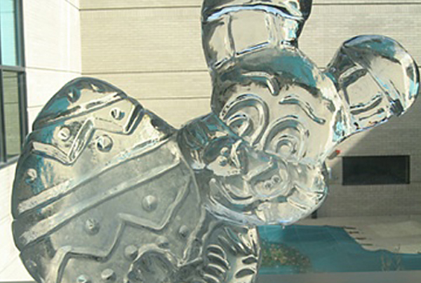 Chicago Spring Holiday Easter Egg Bunny Ice Sculpture