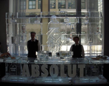 Absolut ice bar ice sculpture