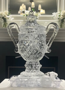 Drinking vase ice sculpture