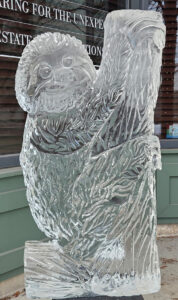 Sloth ice sculpture