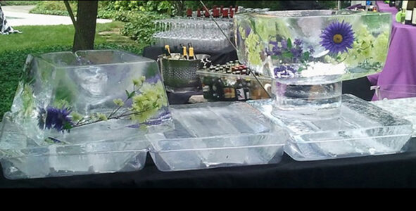 wedding serving trays ice sculptures