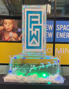Greater Fort Wayne logo ice sculpture