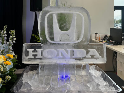 Honda logo ice sculpture