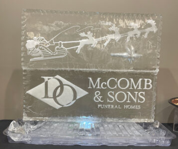 McComb & Sons logo ice sculpture