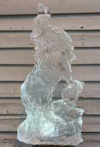 Wolf ice sculpture