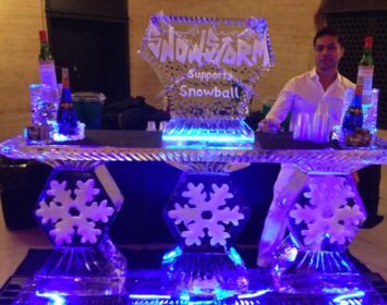 Snowstorm ice bar ice sculpture